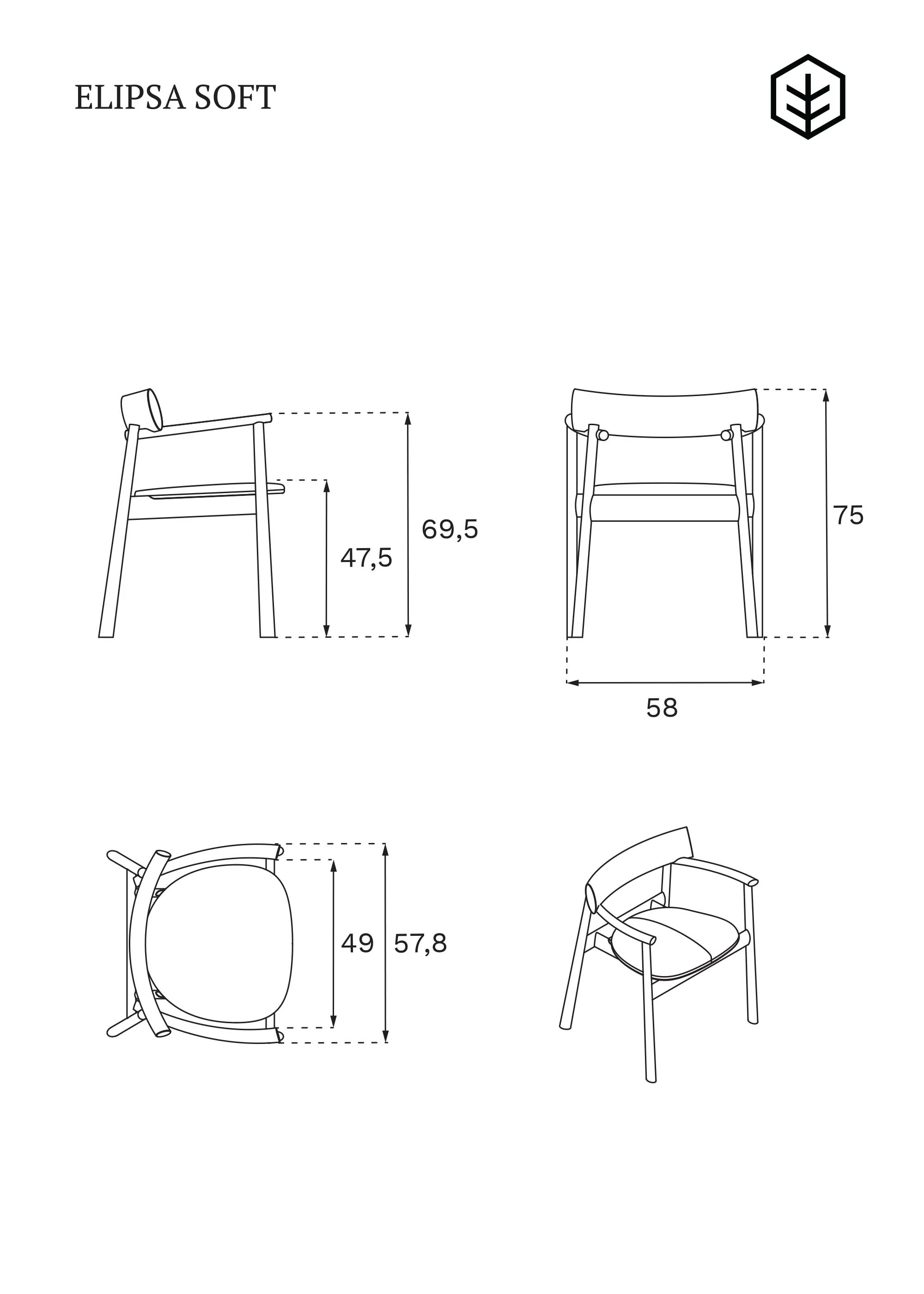 ELIPSA SOFT chair / Dark oak / Leather - Image 6