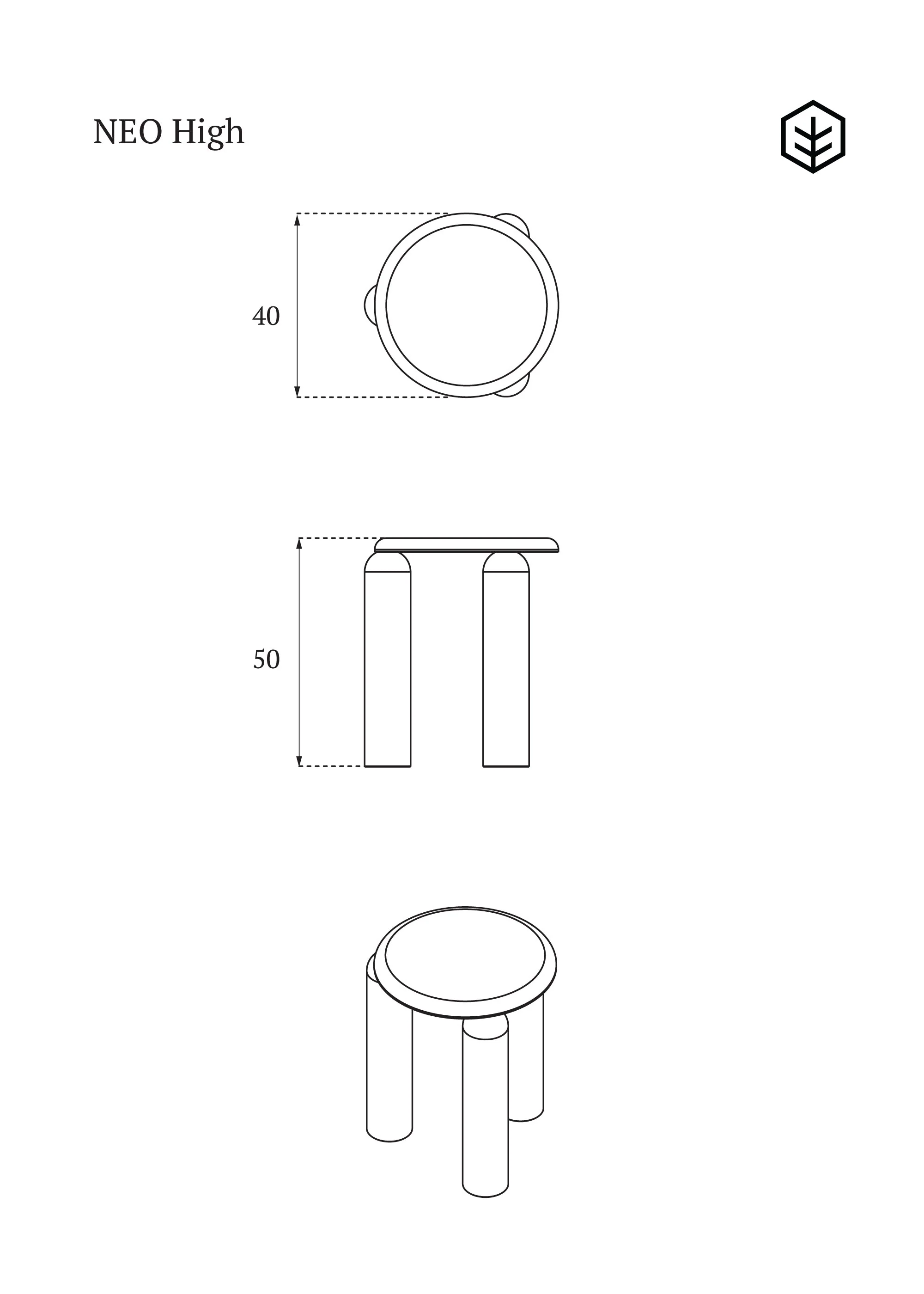 NEO HIGH table / Natur oak - Image 6