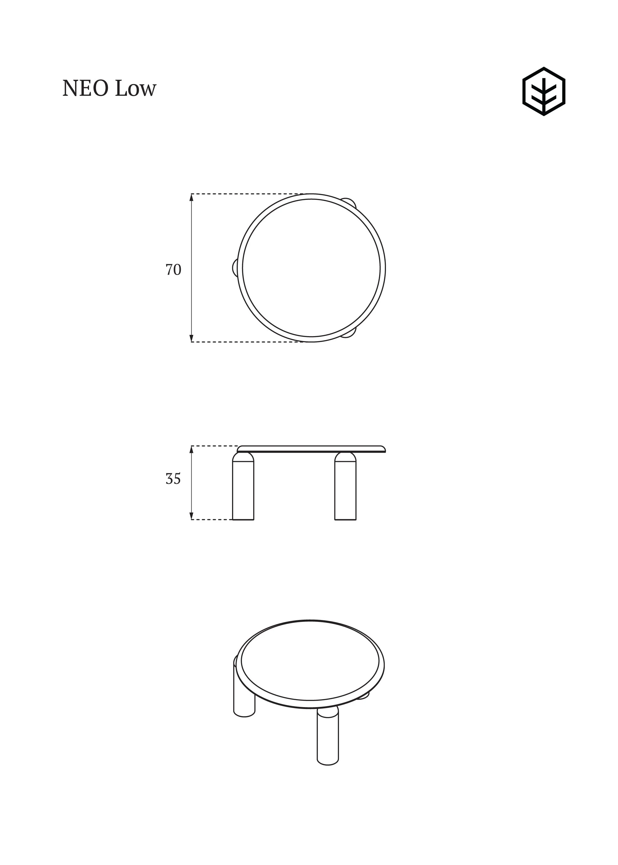 NEO LOW table / Burgundy - Image 4